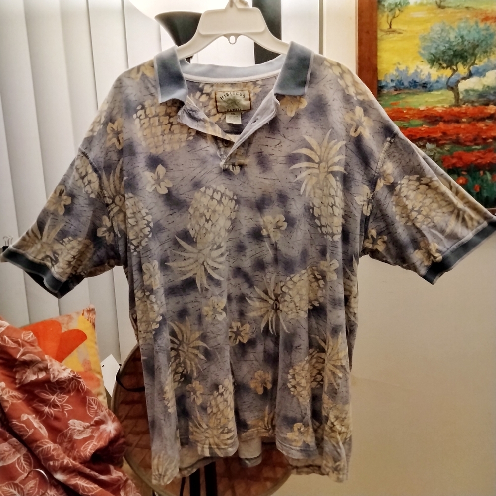 Pullover Hawaiian shirt, Hibiscus brand size 2X